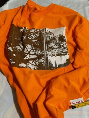 Diamond Supply Co. Distressed SafetyWorkerOrange Tee & BxW  Graphic
